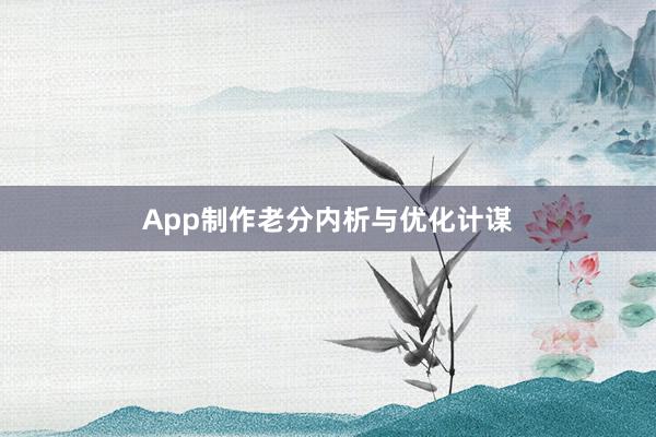 App制作老分内析与优化计谋